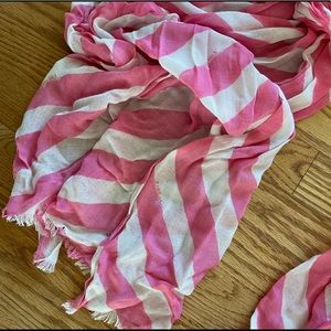 Lilly Pulitzer Pink White Strip Summer Scarf Shawl